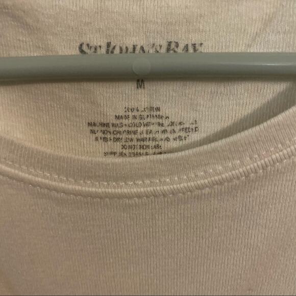 LOT of 3 White & Dark Red Solid Tee Shirts for Layering Women Junior Size Medium - Picture 9 of 15